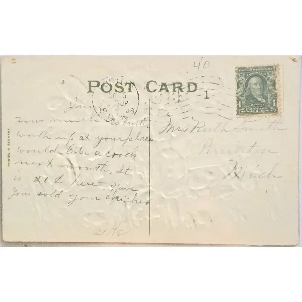 Lot Of Three Vintage Antique Embossed Postcards Flowers